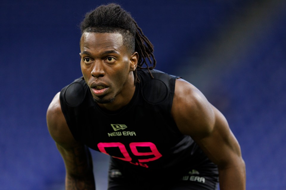 Zah Frazier #DB09 of UTSA at the NFL Scouting Combine.