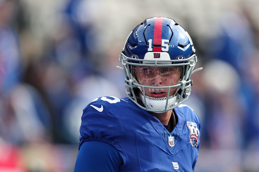 New York Giants quarterback in uniform.