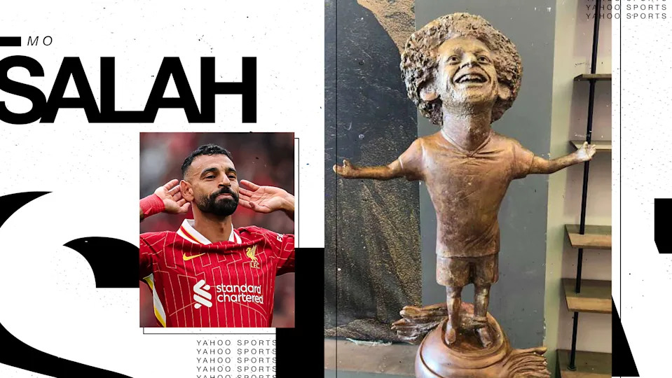 Mo Salah statue (Yahoo Sports illustration)
