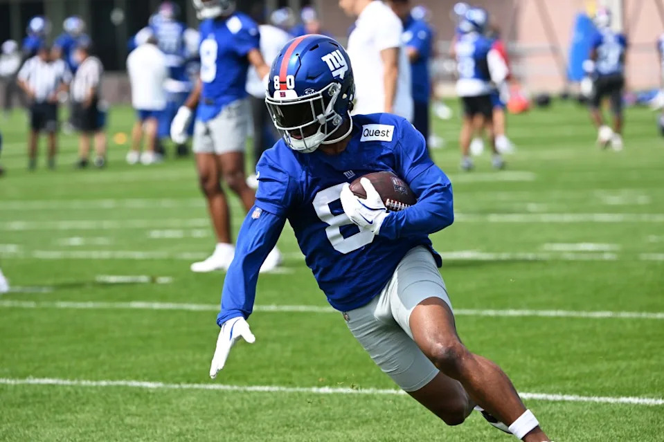 Giants wide receiver Montrell Washington practices during OTA’s in East Rutherford, N.J. Bill Kostroun/New York Post