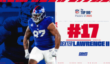 Dexter Lawrence highest-ranked Giants defender ever in 'Top 100'