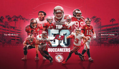 50 Seasons, Top 50 Tampa Bay Buccaneers Revealed: 10-6