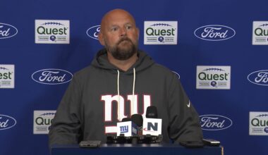 Coach Brian Daboll, WR Jalin Hyatt, RB Devin Singletary, OL Marcus Mbow