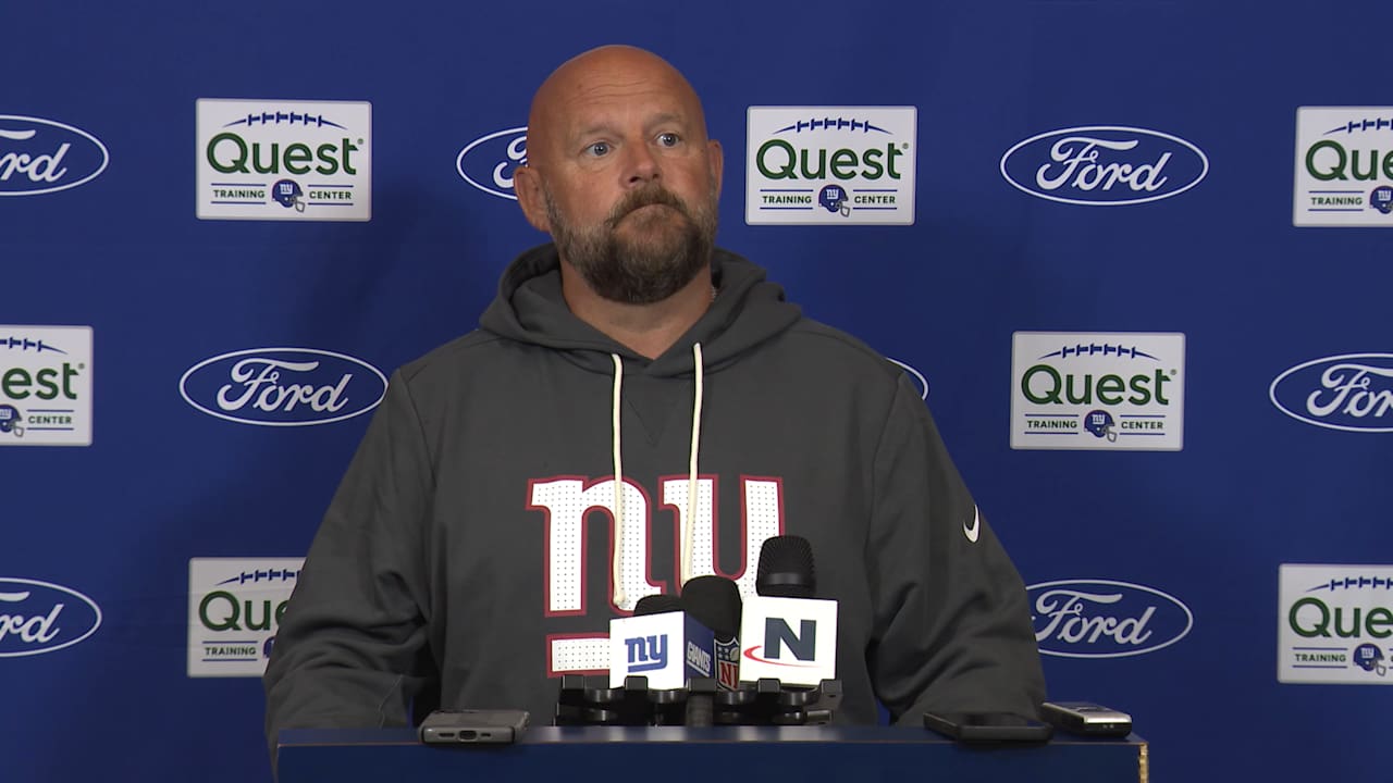 Coach Brian Daboll, WR Jalin Hyatt, RB Devin Singletary, OL Marcus Mbow