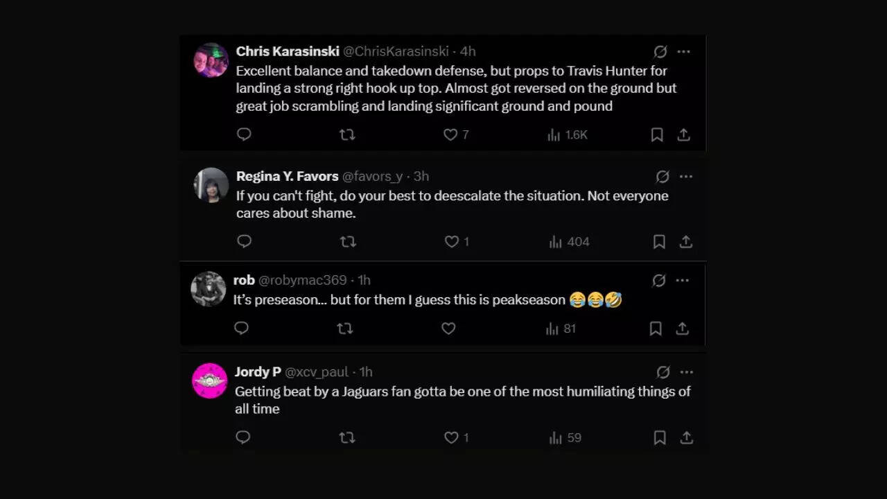 Fan reacts to fight between Jacksonville Jaguars supporter and New Orleans Saints fan