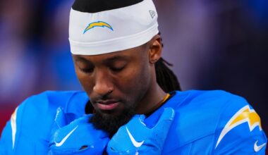 Quentin Johnston carted off vs. Rams; KeAndre Lambert-Smith heads to locker room