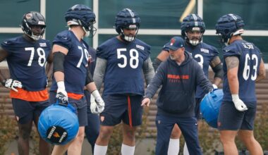 Chicago Bears offensive line coach Dan Roushar on their tackle issues