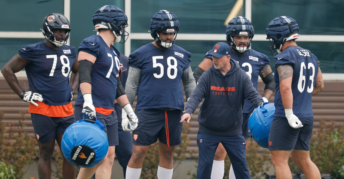 Chicago Bears offensive line coach Dan Roushar on their tackle issues