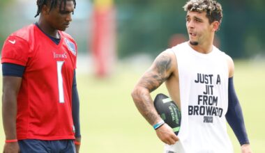 Someone stole Jarvis Brownlee’s helmet, offense bounces back Titans news