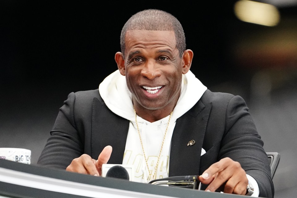 Deion Sanders, head coach of the Colorado Buffaloes, at the 2024 Big 12 Conference Football Media Days.