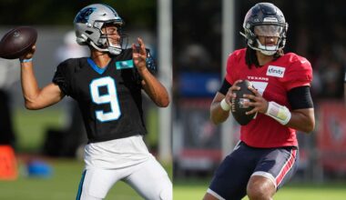 Bryce Young, C.J. Stroud reunite at Panthers-Texans joint practice, reflect on NFL journeys