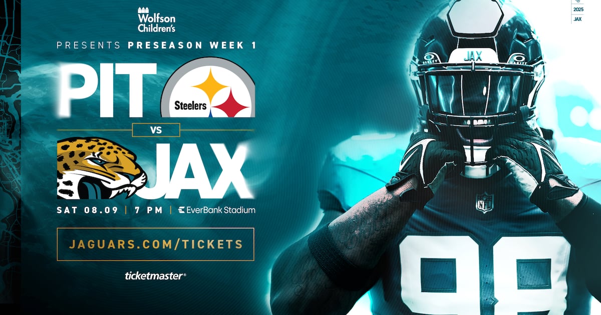 Jaguars preseason opener vs. Steelers on Saturday – 104.5 WOKV