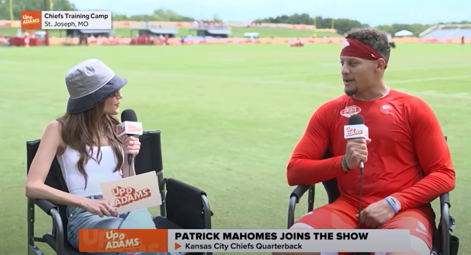 Kay Adams asked Patrick Mahomes about the moment during an interview