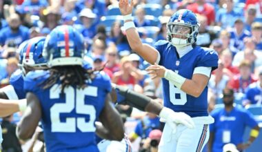 PFF grades and snap counts for the Giants’ 34-25 victory over the Buffalo Bills