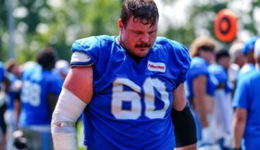 Lions injury report: Graham Glasgow leaves joint practices early