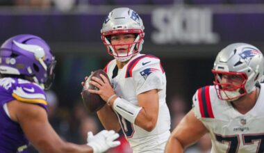 Drake Maye passing totals, and more 2025 Patriots futures projections