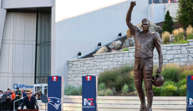 Tom Brady's legacy now stands 12 feet tall in Patriots plaza