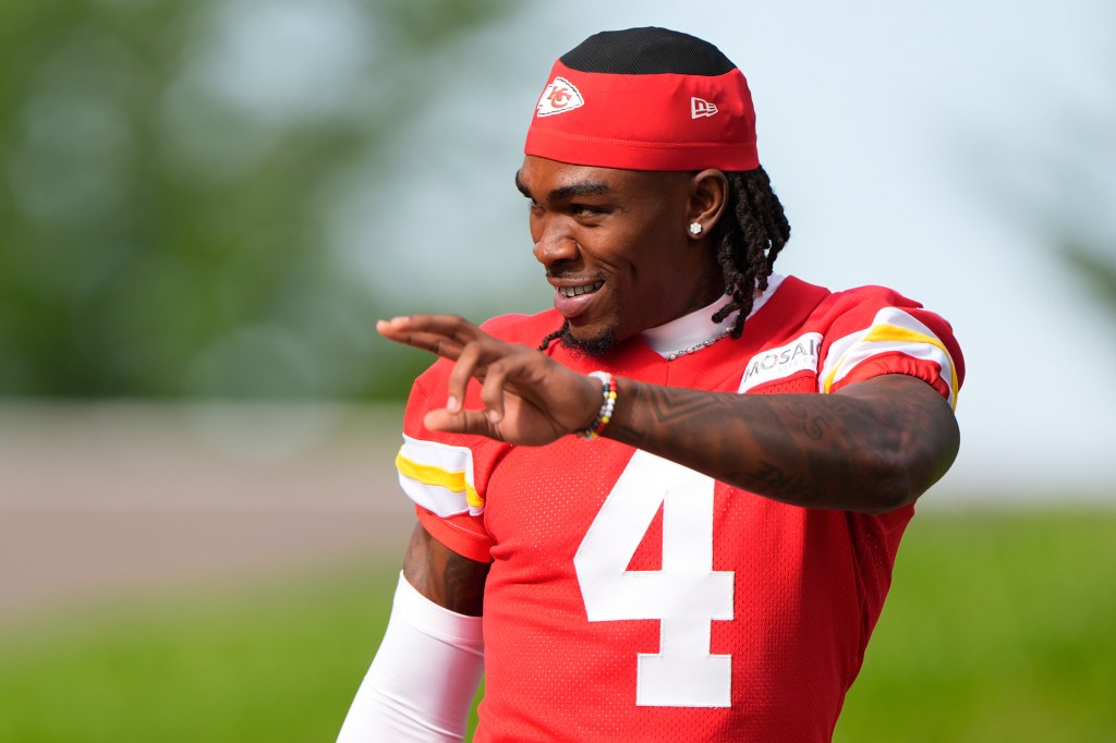 Kansas City Chiefs wide receiver Rashee Rice at training camp.
