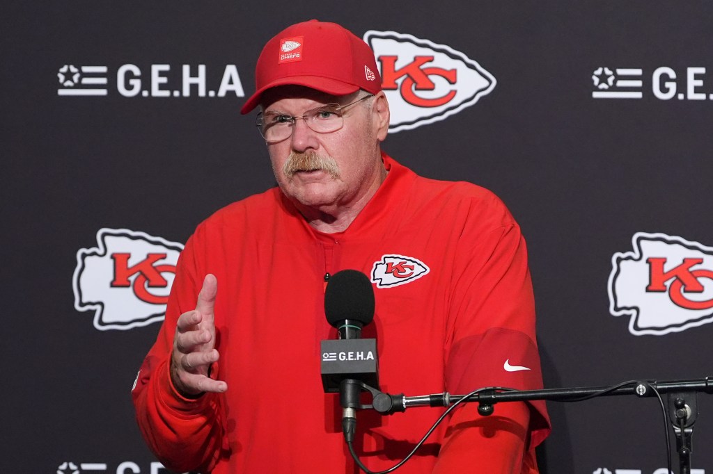 Andy Reid at a press conference.