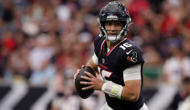 Kedon Slovis #16 of the Houston Texans runs the ball during the second half in the NFL Preseason 20...
