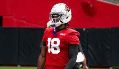 Marvin Harrison Jr. returned to Cardinals training camp practice on Tuesday...