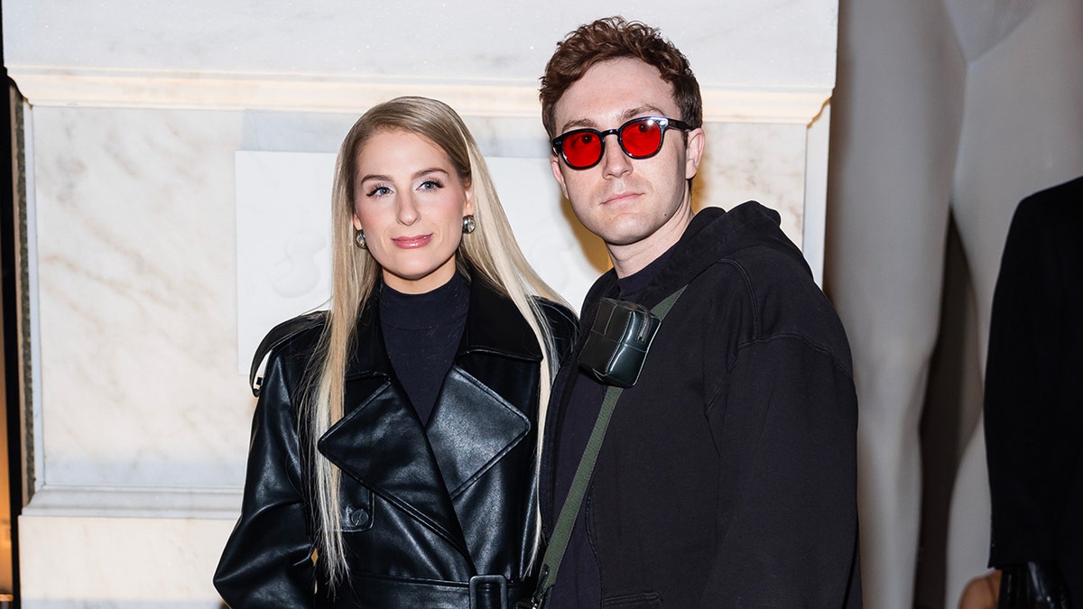 Meghan Trainor and Daryl Sabara out in Midtown in December 2024.