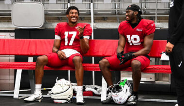 Cardinals WR Zay Jones has tried to mentor Marvin Harrison Jr., but says Harrison helps him too
