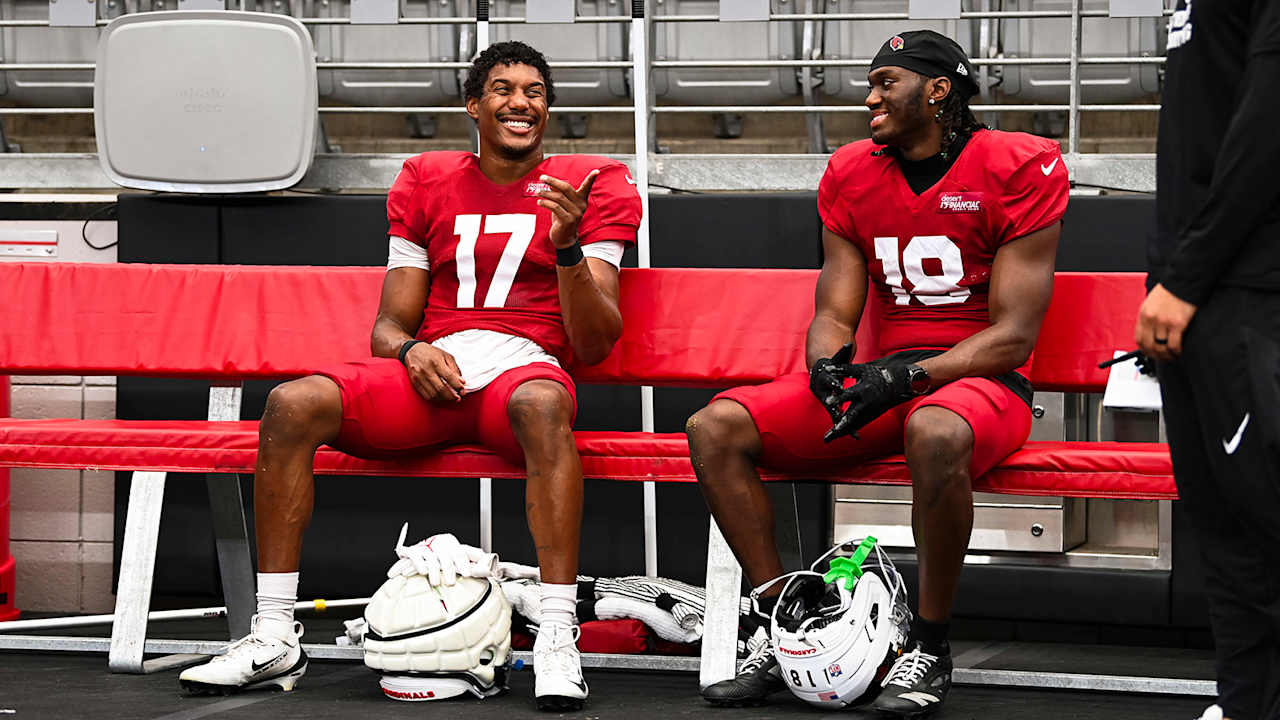 Cardinals WR Zay Jones has tried to mentor Marvin Harrison Jr., but says Harrison helps him too