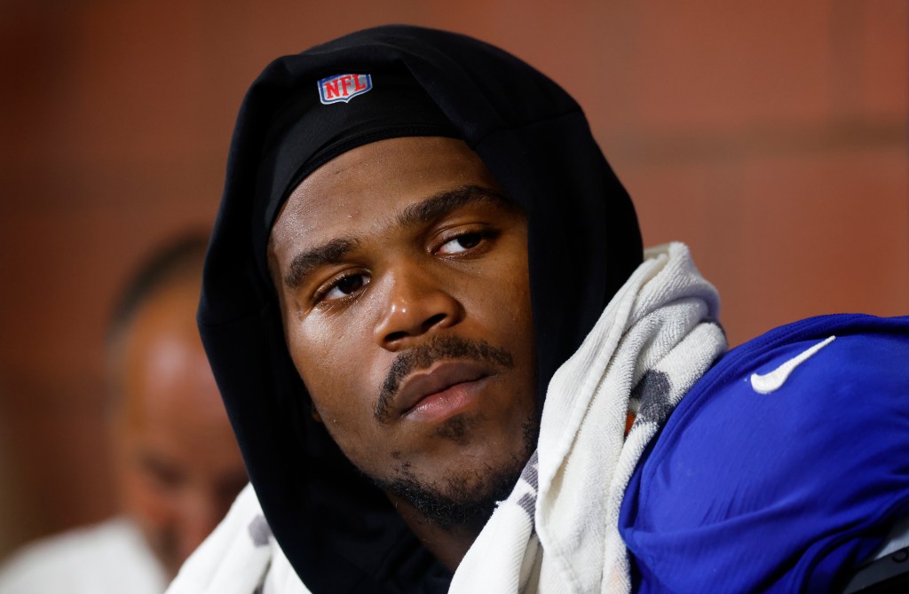 New York Giants linebacker Abdul Carter at training camp.