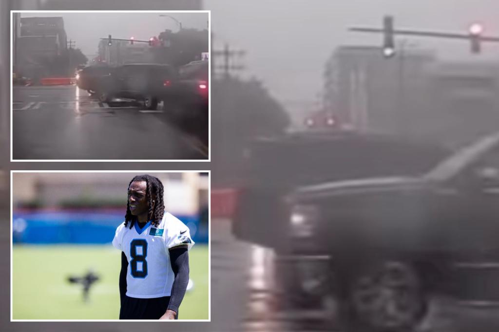 Alleged video shows Jaycee Horn's car crash en route to Panthers practice