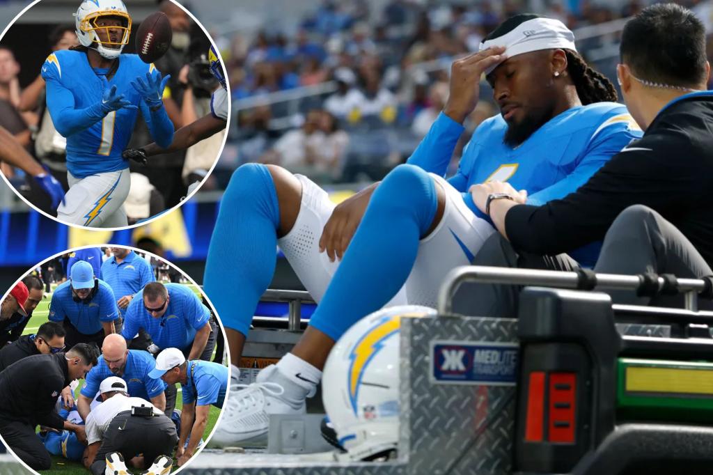 Chargers' Quentin Johnston hospitalized after scary concussion