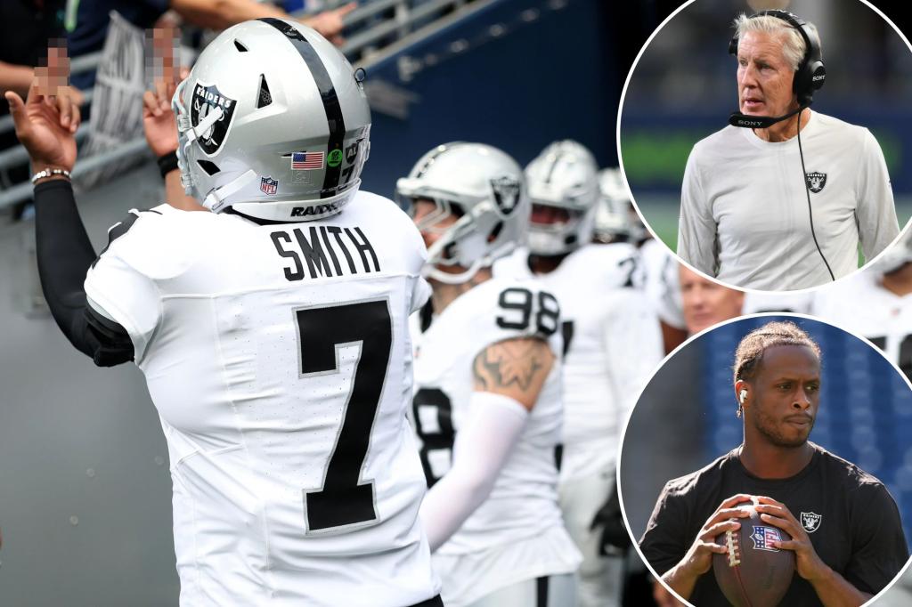 Pete Carroll defends Geno Smith after Raiders QB flips off Seahawks fan