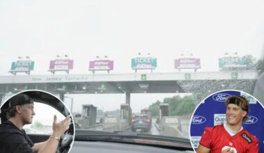Jaxson Dart baffled by NJ toll options in viral Giants moment