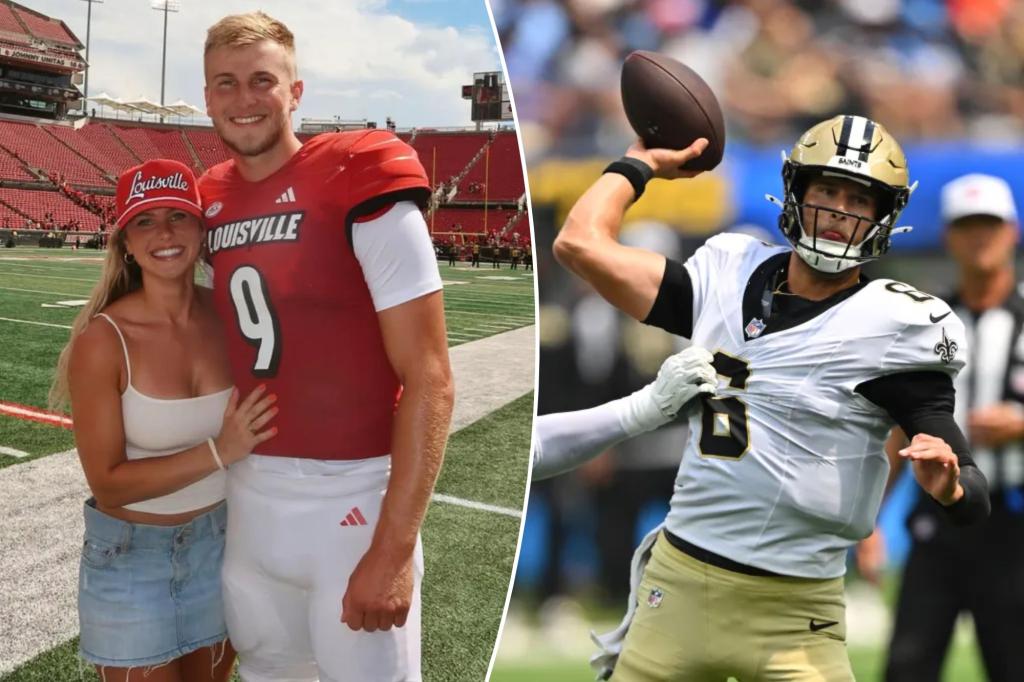 Tyler Shough's wife celebrates Saints rookie QB's first TD in debut