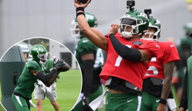 Justin Fields-Garrett Wilson combo a bright spot on rainy Jets day