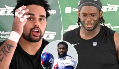 Jets offensive line has 'up and down' day against Giants' pass rush