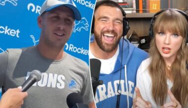 Jared Goff responds to ‘crazy’ Taylor Swift mention on ‘New Heights’