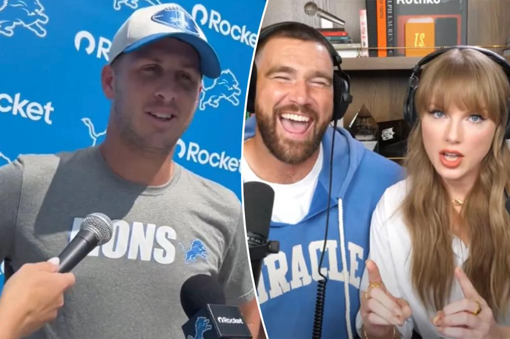 Jared Goff responds to ‘crazy’ Taylor Swift mention on ‘New Heights’