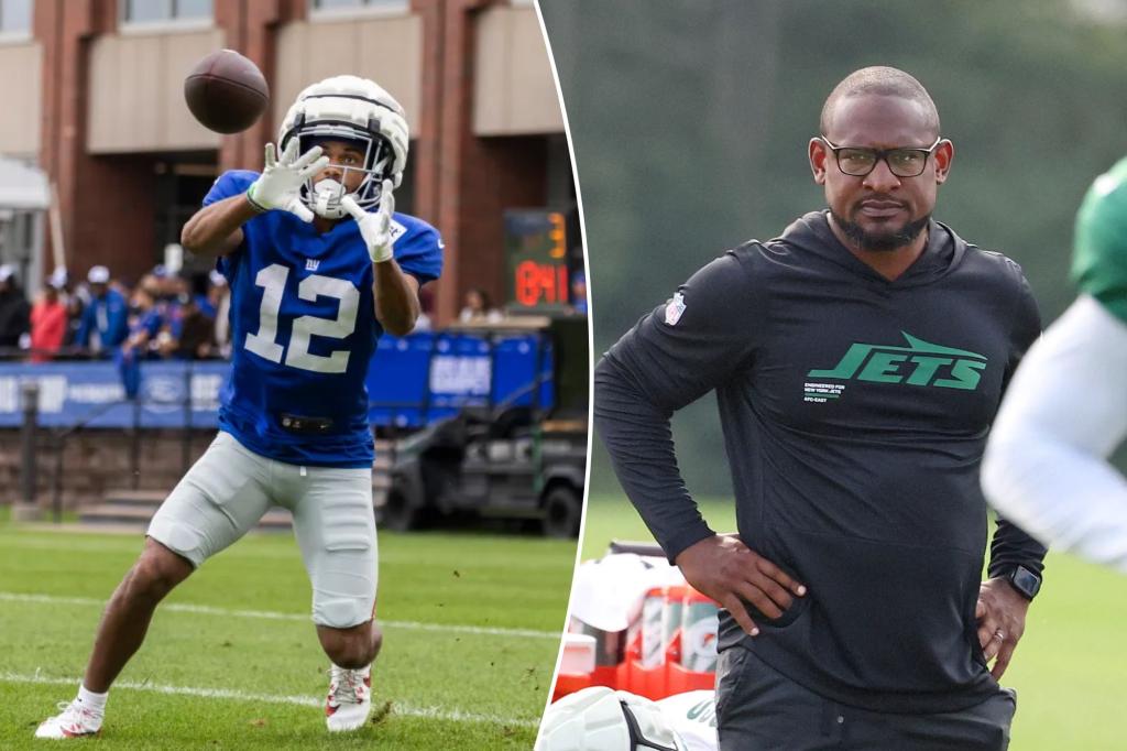 Giants' Jordan Bly set for battle with Jets coach father Dre