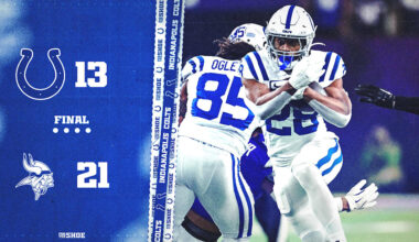 Colts fall below .500 with Week 9 loss to Vikings