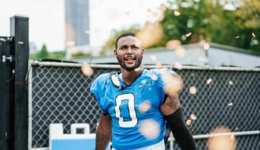 Ja'Tavion Sanders made a catch, and struck a pose