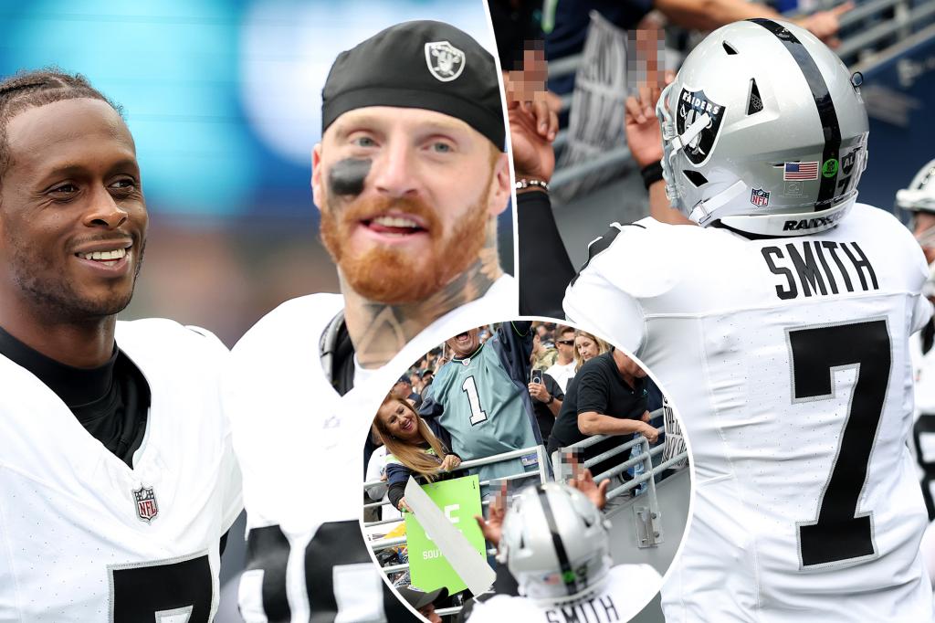 Raiders' Geno Smith, Maxx Crosby flip off Seahawks fans in viral video