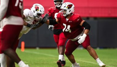 Isaiah Adams leaving his imprint as starting right guard for the Cardinals in training camp