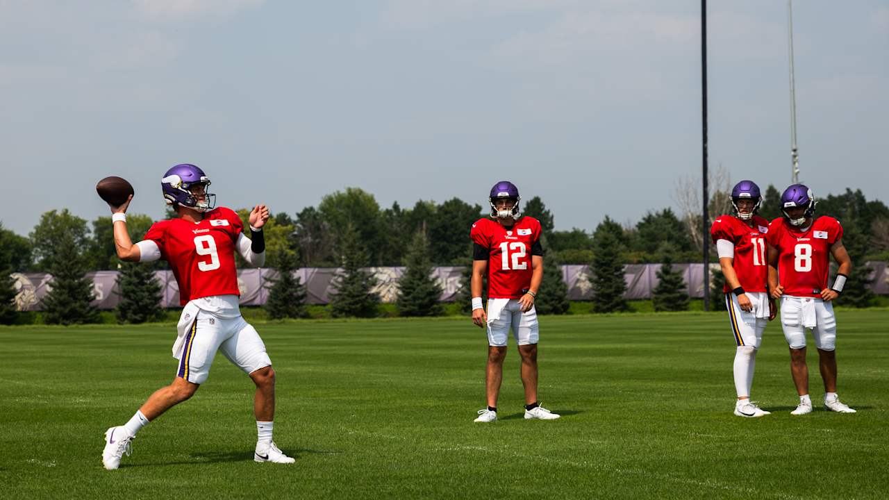 J.J. McCarthy TD Highlights Red Zone Work; Vikings Receivers Make Plays