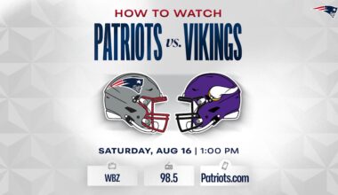 How to Watch/Listen: Patriots at Vikings