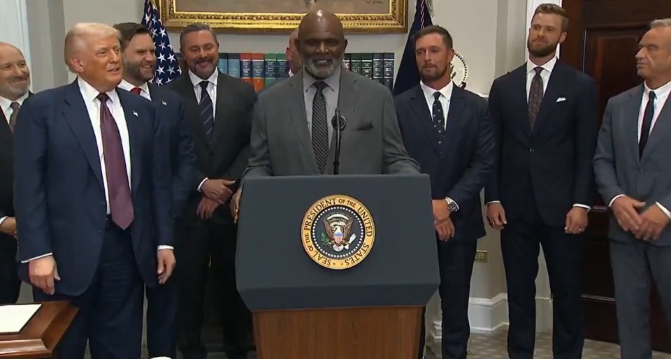 Taylor appeared alongside President Donald Trump and golfer Bryson DeChambeau recently