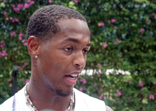 Miami Dolphins cornerback Cameron Dantzler speaks to the media during...