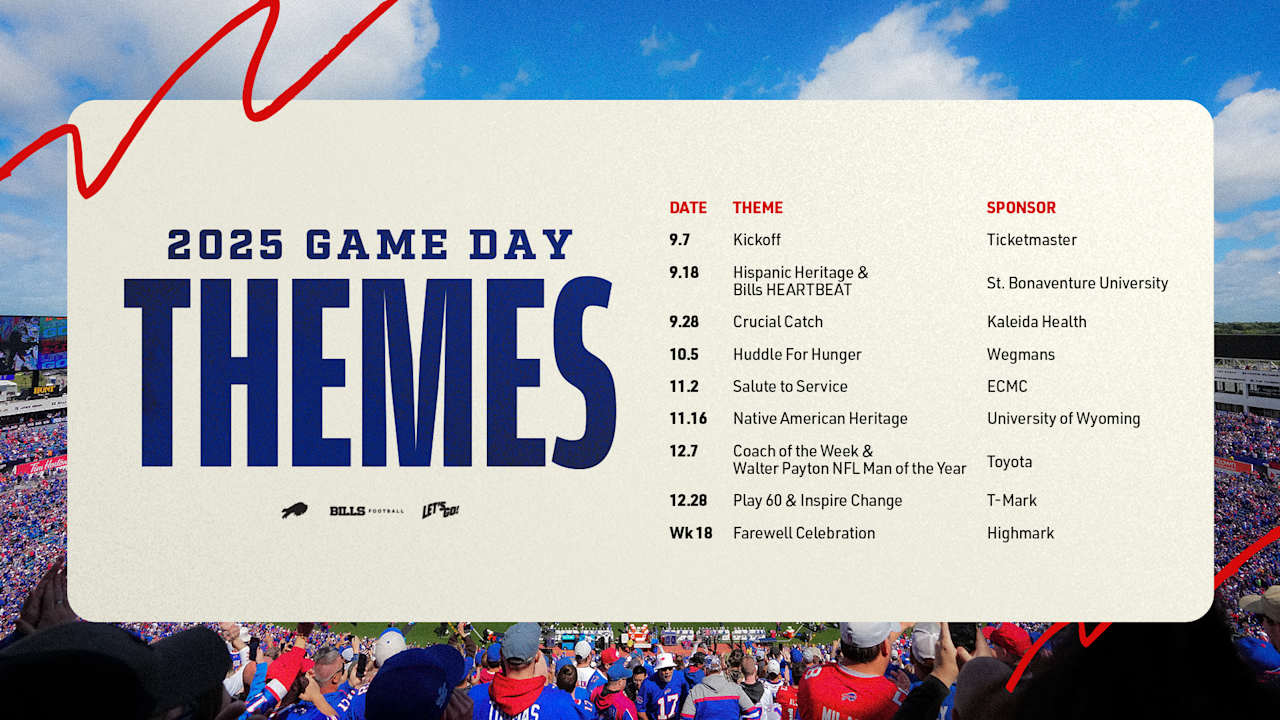 Buffalo Bills announce game day themes for 2025 regular season