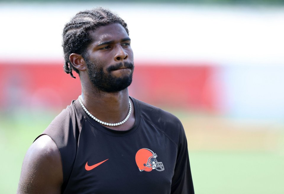 Shedeur Sanders, Cleveland Browns quarterback, at training camp.