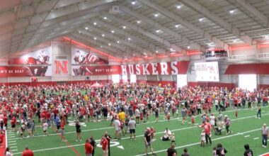 Nebraska football faithful wait in line for hours for Fan Day